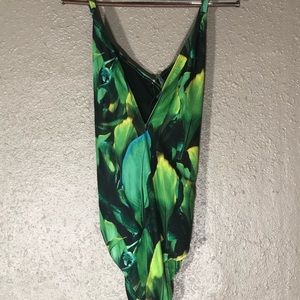 Sexy palm tree print one piece - plus